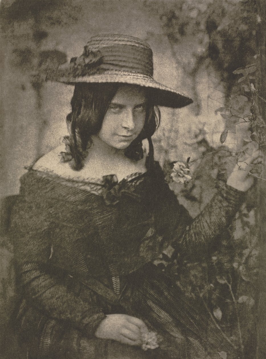 Trabalho de câmera: Rapariga em Chapéu de Palha, 1912. Criadoras: David Octavius Hill, Robert Adamson. de David Octavius Hill, Robert Adamson