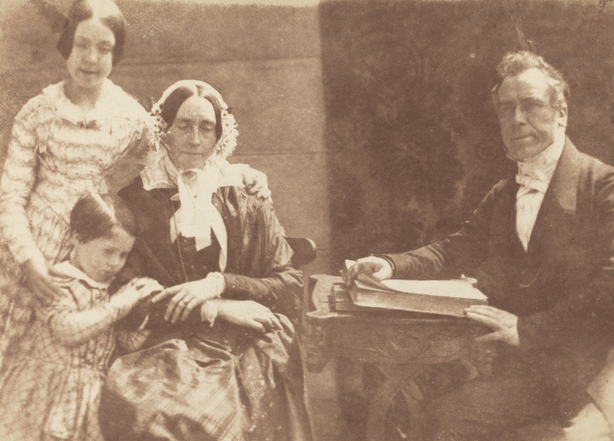 Rev Ebenezer Miller e família, 1843-1847. Criadores: David Octavius Hill, Robert Adamson. de David Octavius Hill, Robert Adamson