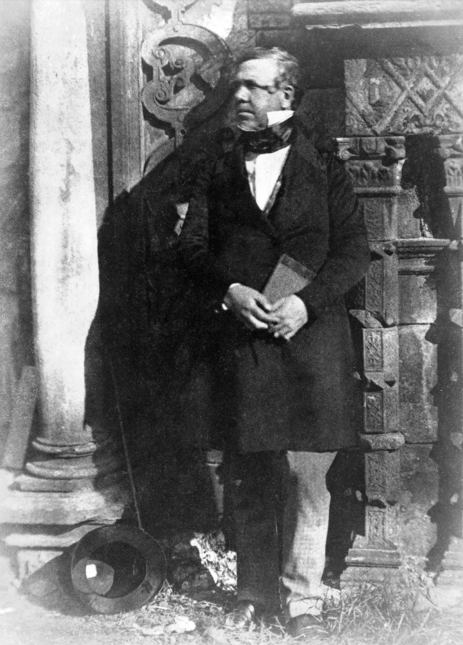 Retrato de David Roberts, RA, pub. 1844 (impressão fotográfica de calótipos) de David Octavius Hill