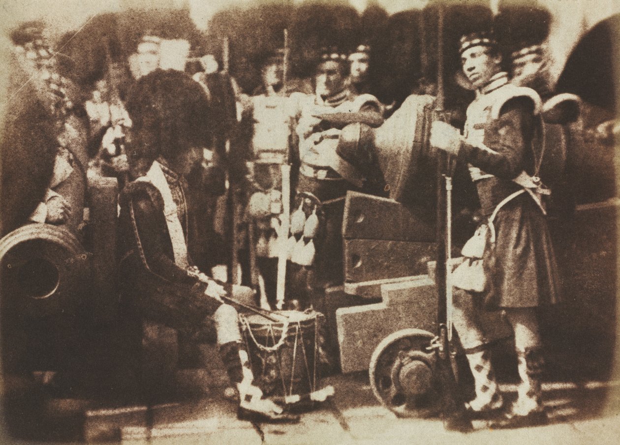 Guardas escoceses no Castelo de Edimburgo de David Octavius Hill