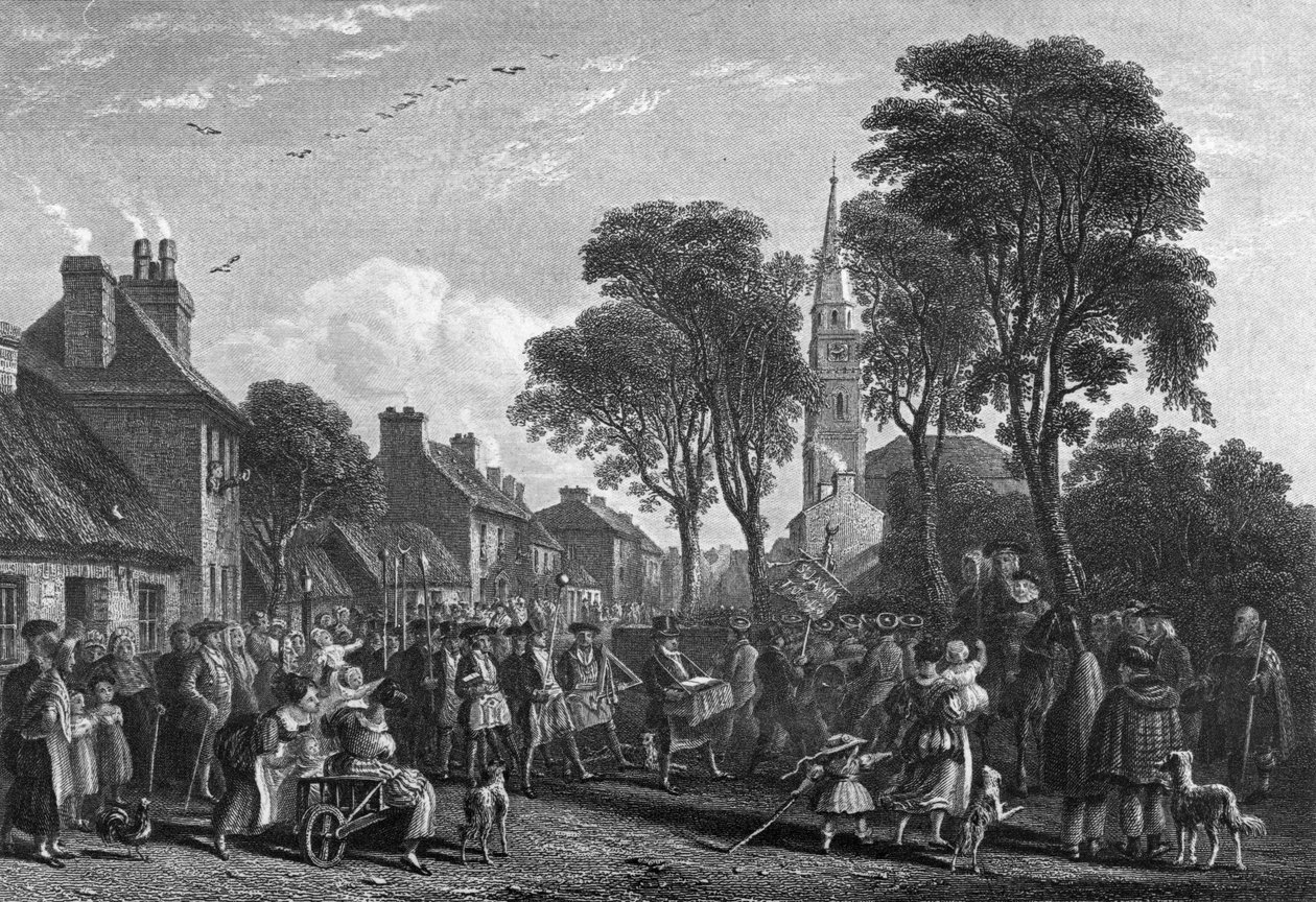 Tarbolton, procissão do alojamento de St.James, 1846 de David Octavius Hill