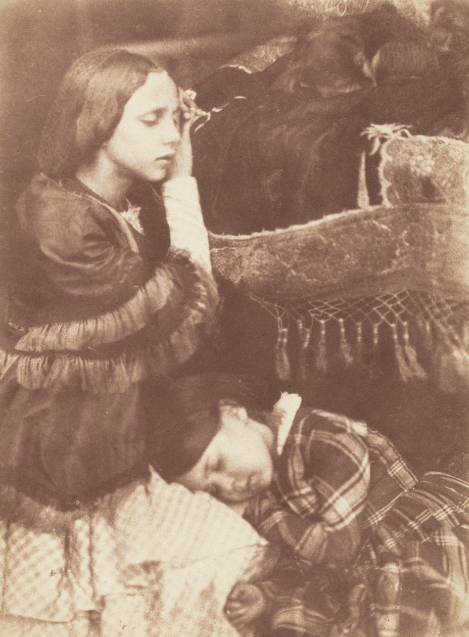 Os Três Dorminhocos: Sophia Finlay, Harriet Farnie e Brownie, c. 1845 (foto) de David Octavius Hill