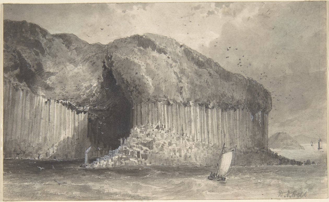 Vista da gruta de Fingal de David Octavius Hill
