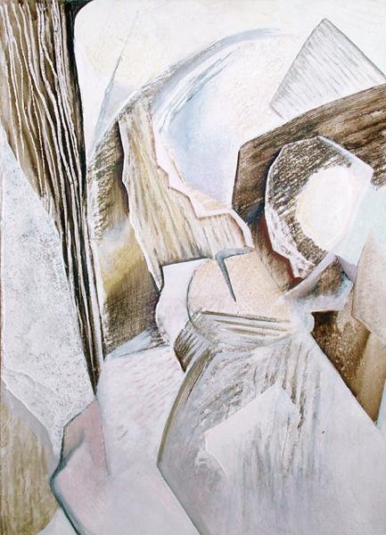 Natureza Morta Cubista (óleo sobre cartão) de David Petrovich Shterenberg