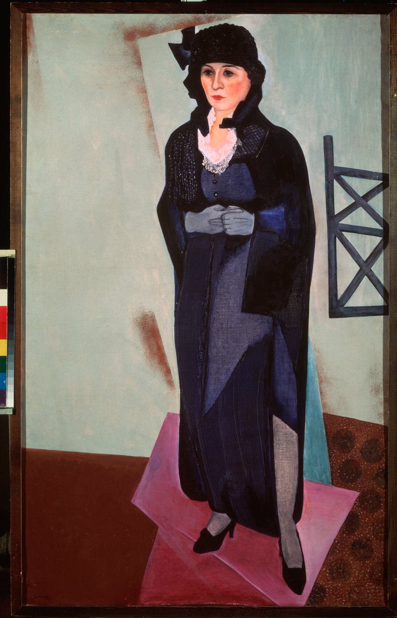 Retrato da esposa do artista. Pintura de David Petrovich Sterenberg (1881-1948), óleo sobre tela de David Petrovich Sterenberg