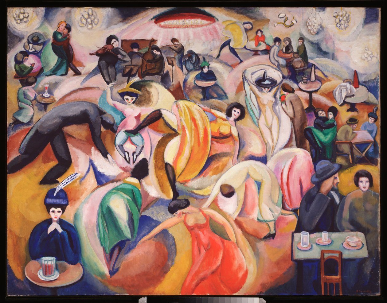 Un cabaret a Paris (Uma discoteca em Paris) - Oeuvre de David Petrovich Sterenberg (1881-1948), huile sur toile de David Petrovich Sterenberg