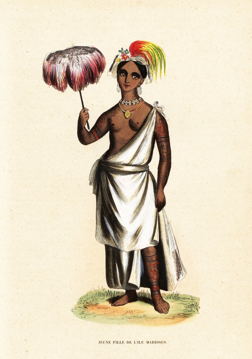 Piteenee, uma jovem de Nuku Hiva, Ilhas Marquesas (Polinésia Francesa) de David Porter