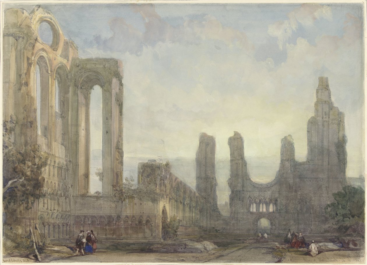 Ruínas da Abadia de Aberbrothwick à noite de David Roberts