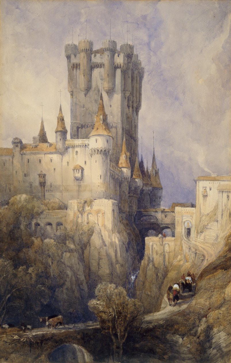 Alcazar, Segóvia, Espanha, 1836 de David Roberts