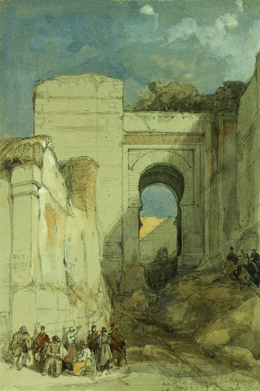 Um antigo portal mouro, Granada, 1883 de David Roberts