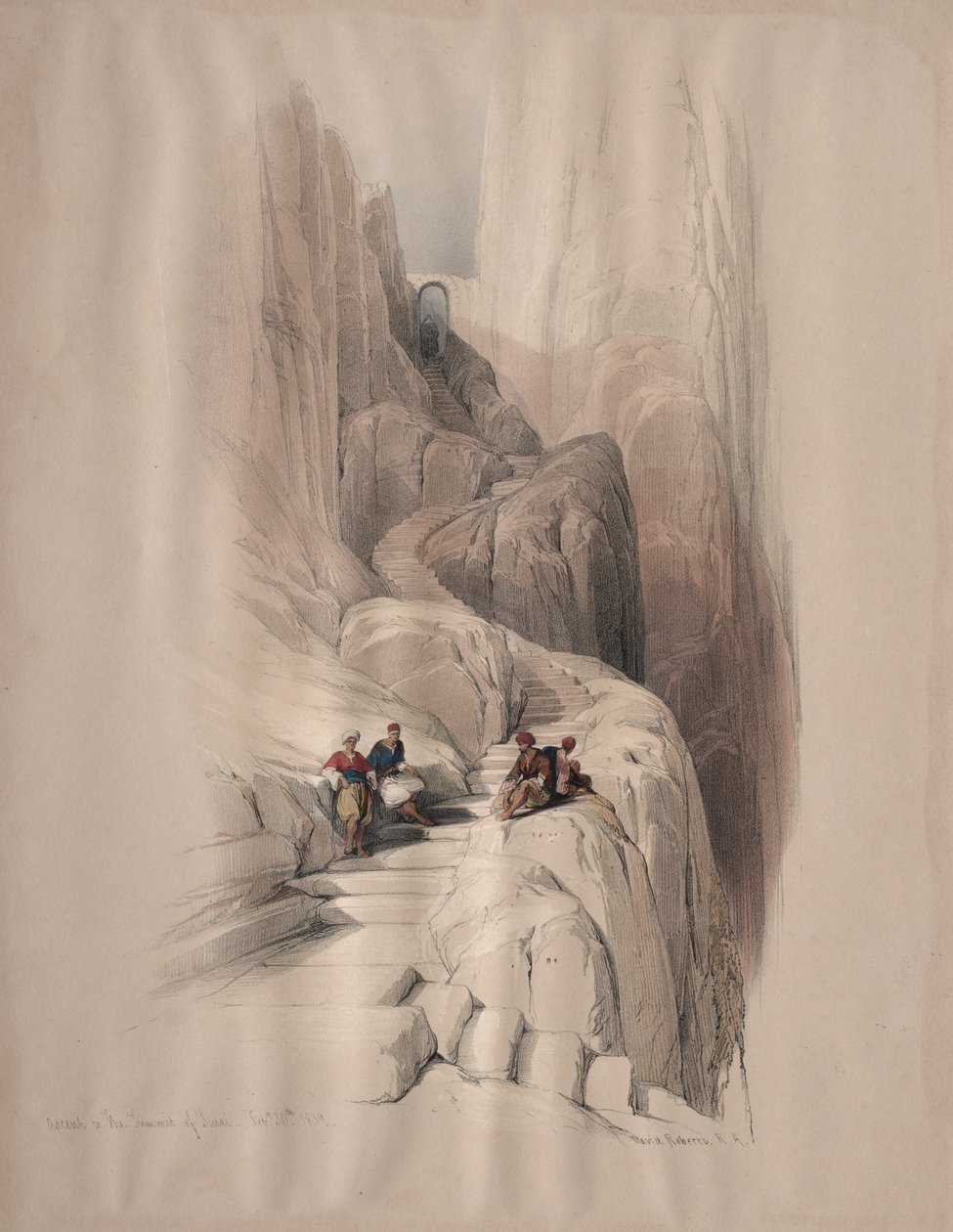 Subida à Cimeira do Sinai, 1839. de David Roberts