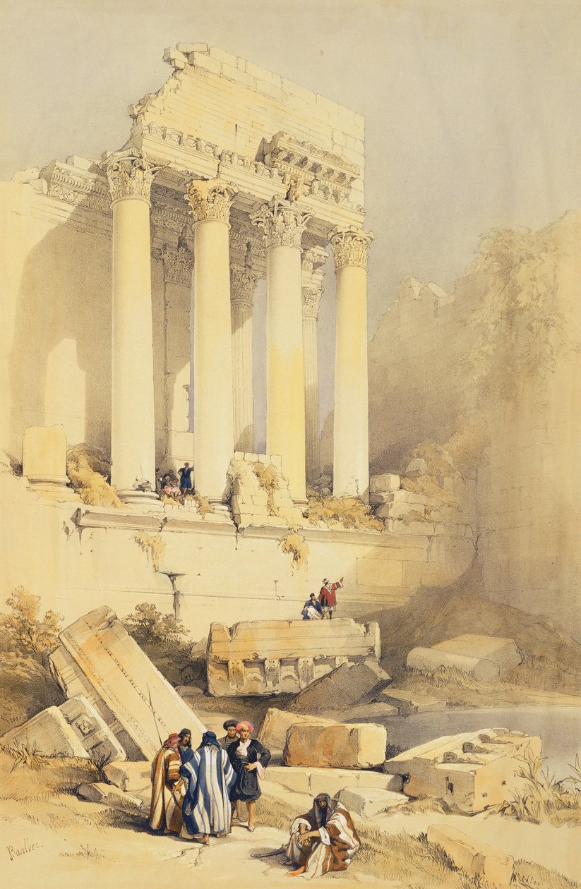 Baalbec, prato 79 do Volume II da &39;Terra Santa&39;, gravado por Louis Haghe (1806-85) pub. 1843 de David Roberts