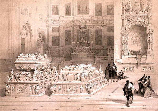 Capela de Fernando e Isabel, Catedral de Granada, de "Esboços Pitorescos na Espanha", c.1832-33 (litho) de David Roberts