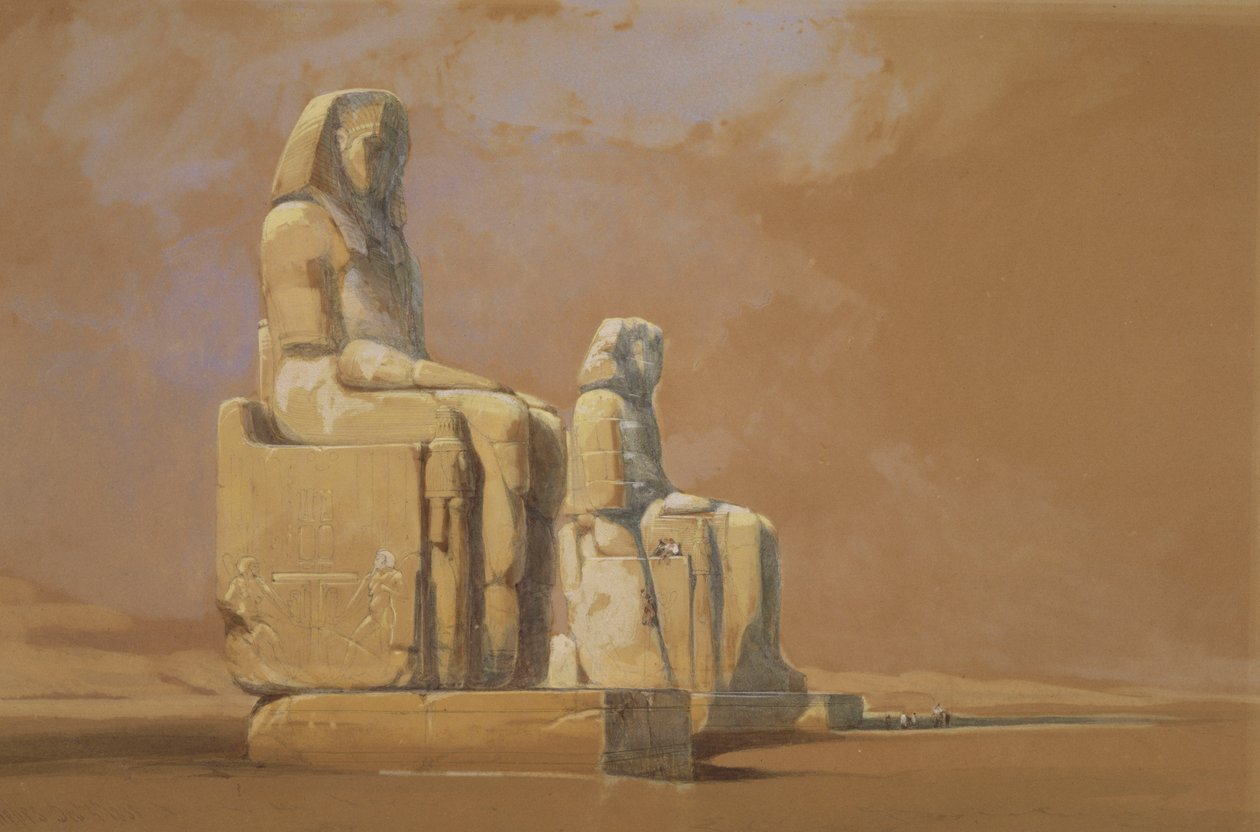 Colossos, Tebas, 1838 de David Roberts