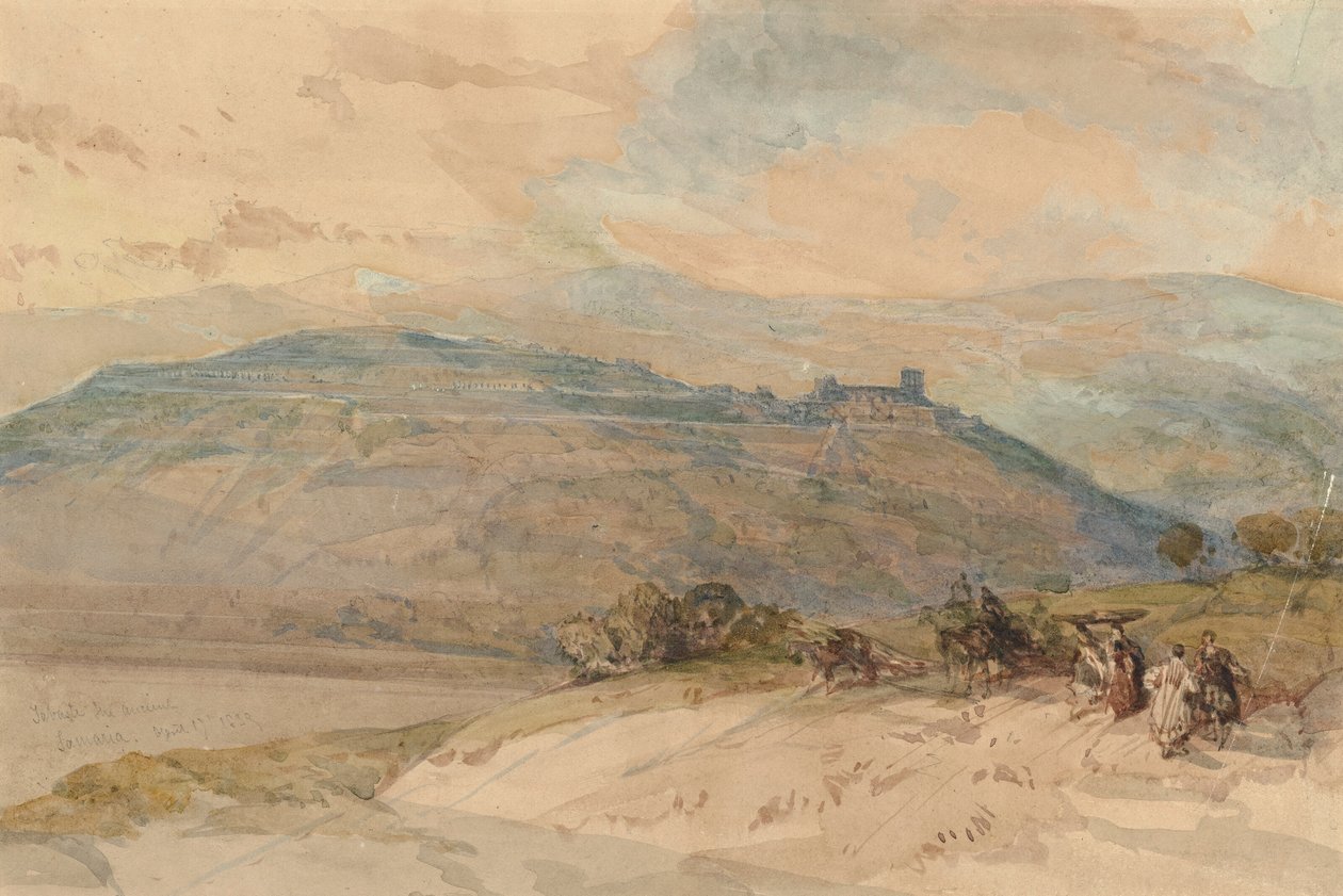 Vista distante de Sebaste, antiga Samaria de David Roberts