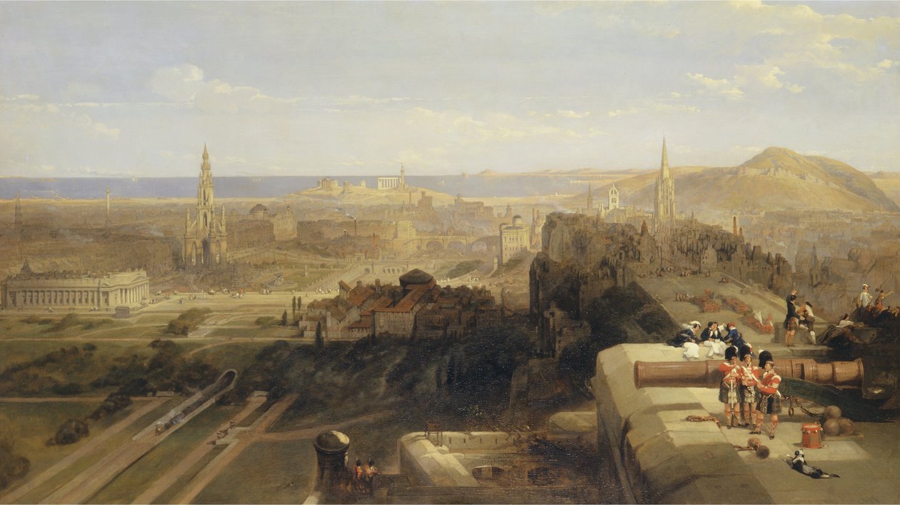 Edimburgo a partir do Castelo de David Roberts