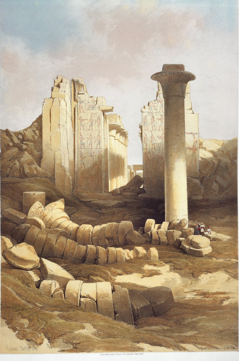 Egipto, Salão Pilar do Templo de Karnak, de David Roberts de David Roberts
