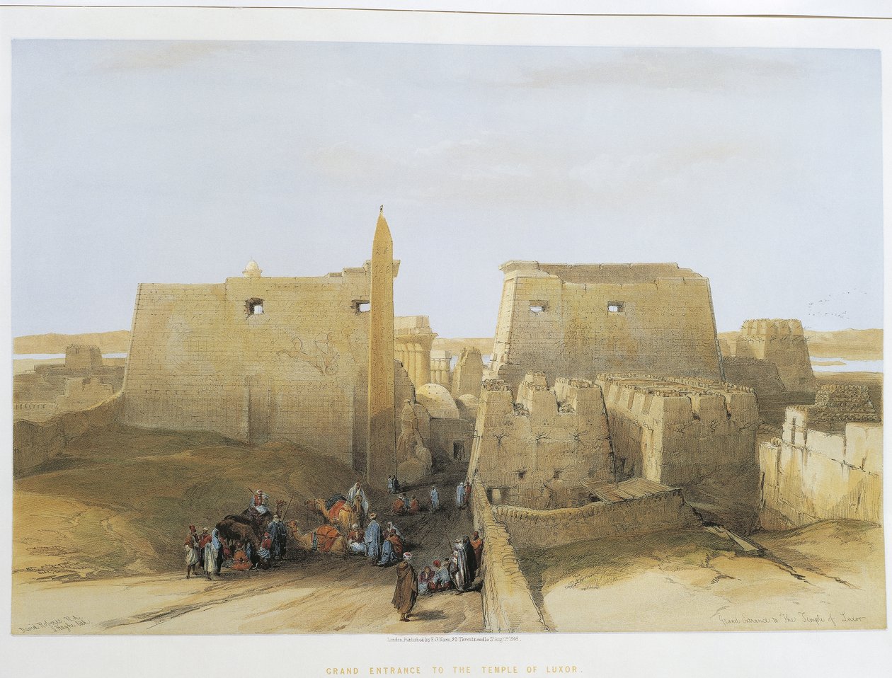 Egipto, Templo em Luxor, gravura de David Roberts de David Roberts