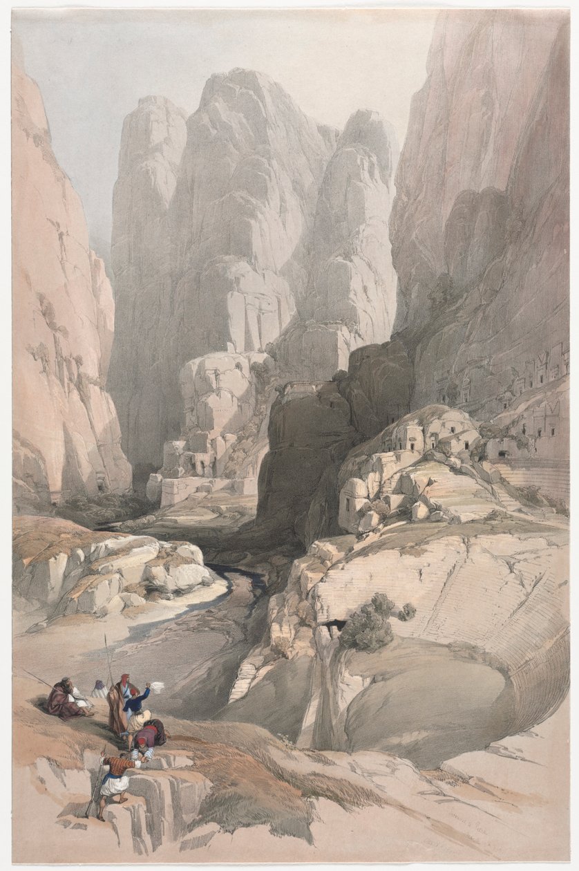 Entrada para Petra, o Teatro, 1839. de David Roberts