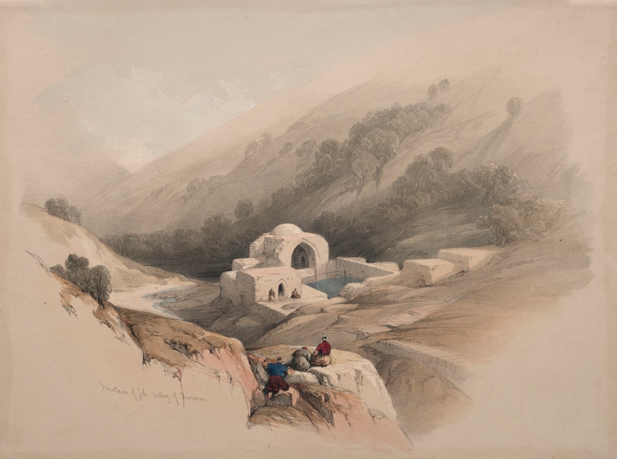 Fonte de Jó, vale de Hinnom, 1839. de David Roberts