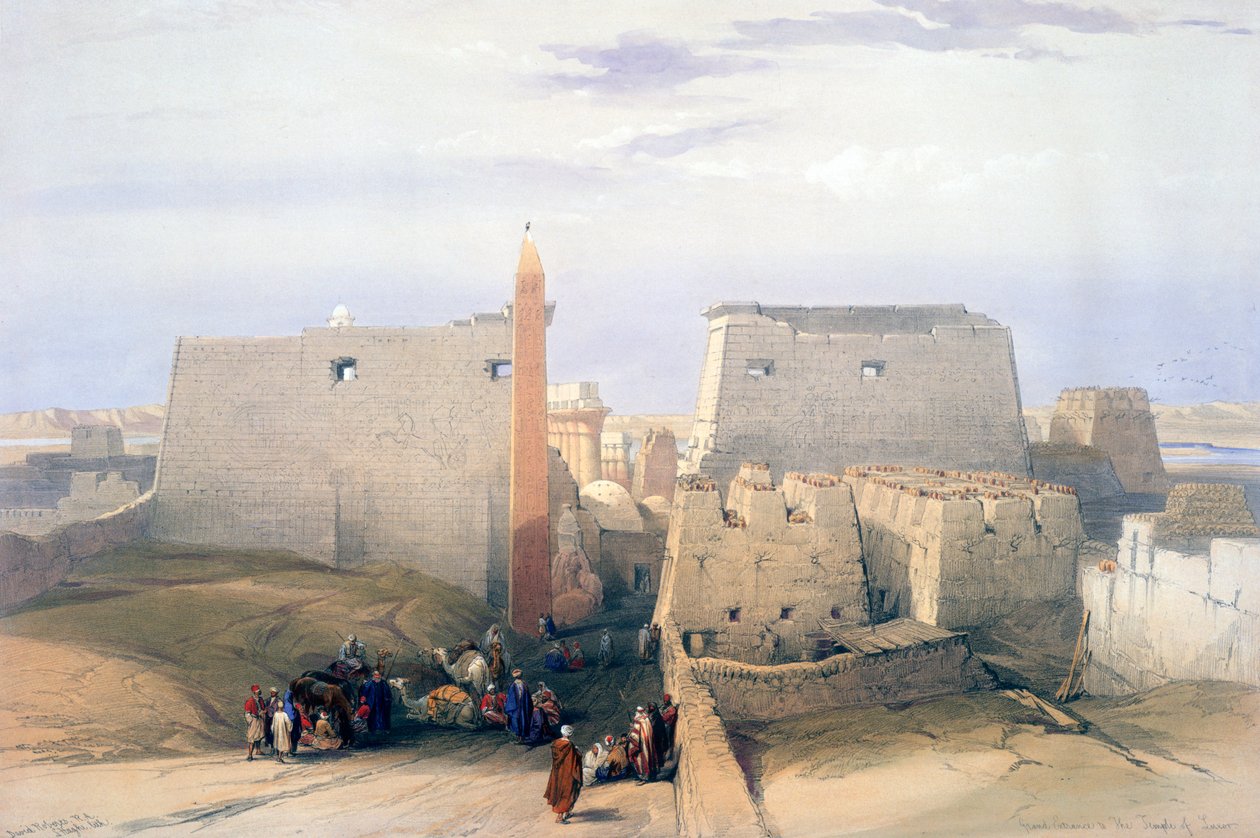 Grande entrada para o templo de Luxor, século XIX de David Roberts