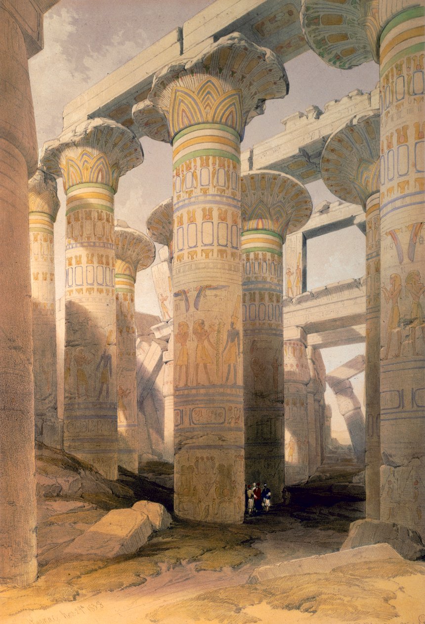 Salão das Colunas, Karnak, Egito, século XIX de David Roberts