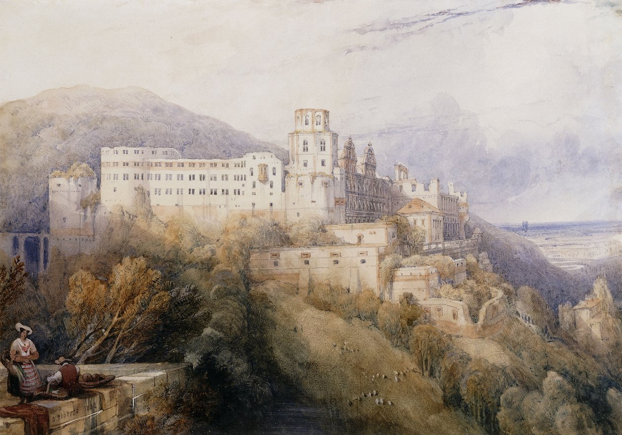 Heidelburg, Palácio dos Eleitores do Palatinado, 1832 de David Roberts