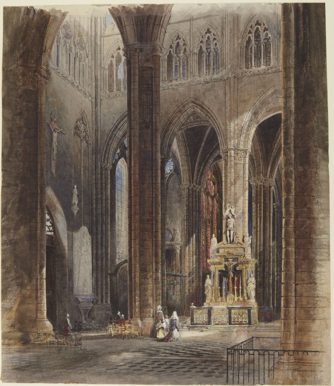 Interior da Catedral de Amiens de David Roberts