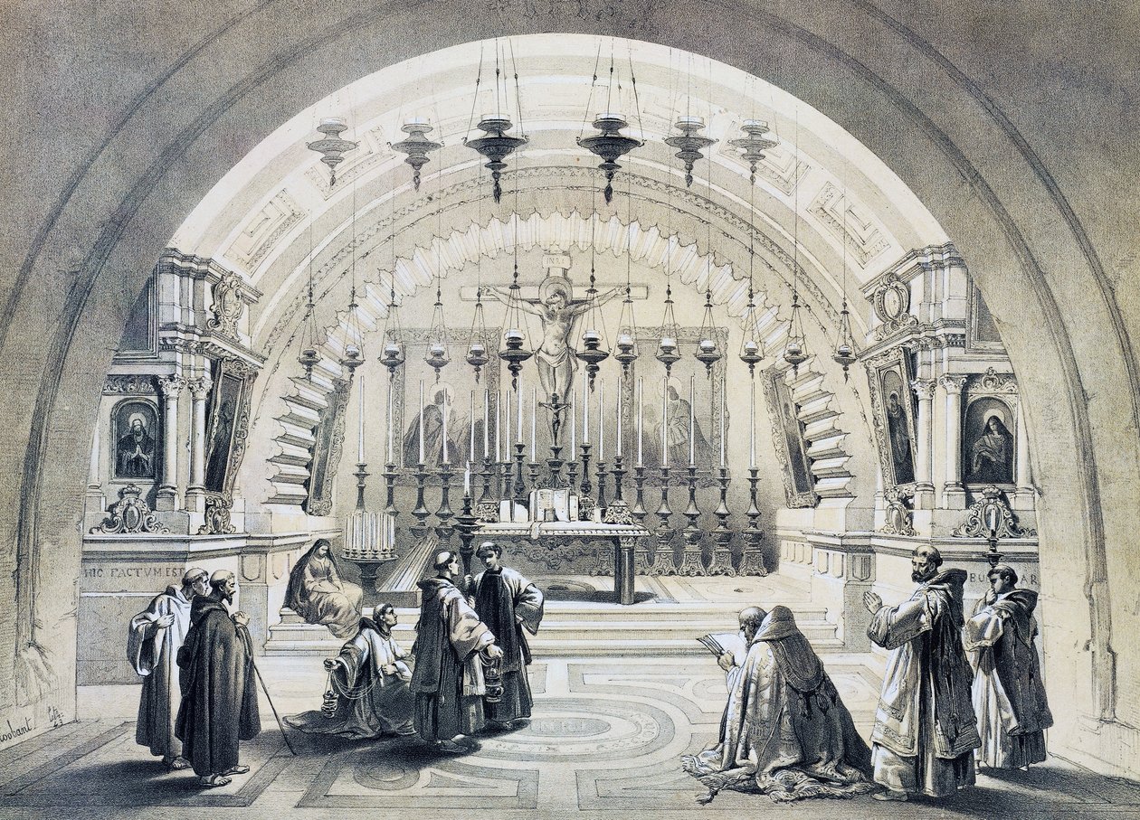Interior da Igreja do Santo Sepulcro, Jerusalém de David Roberts