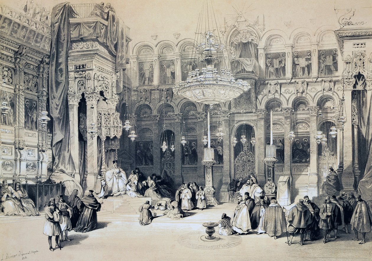 Interior da Igreja do Santo Sepulcro, Jerusalém de David Roberts