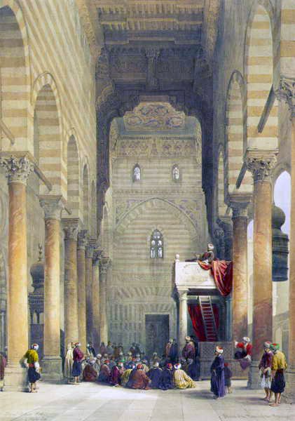 Interior da Mesquita dos Metwalys (litho) de David Roberts
