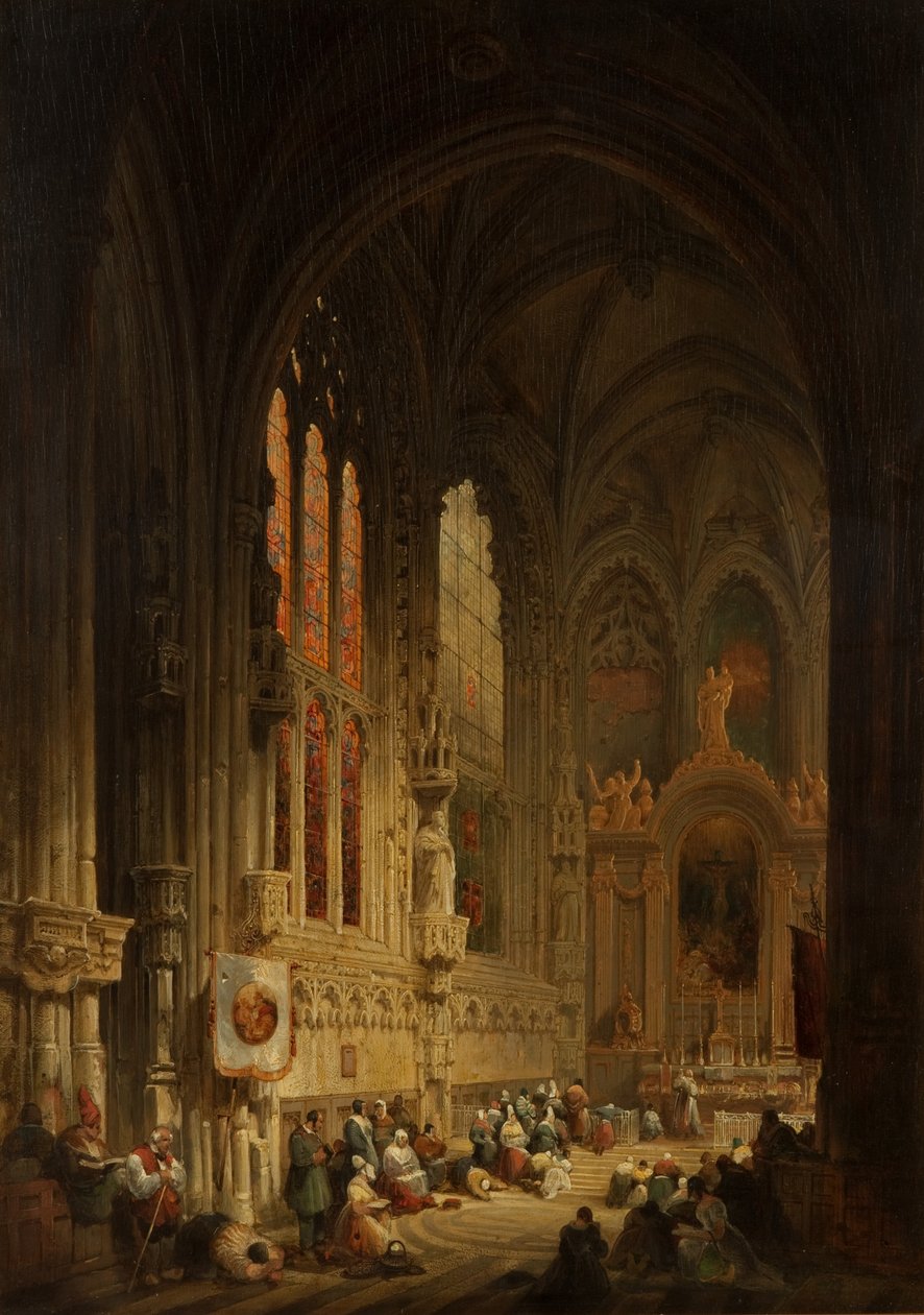 Interior de uma catedral, 1822 ou 1829 de David Roberts