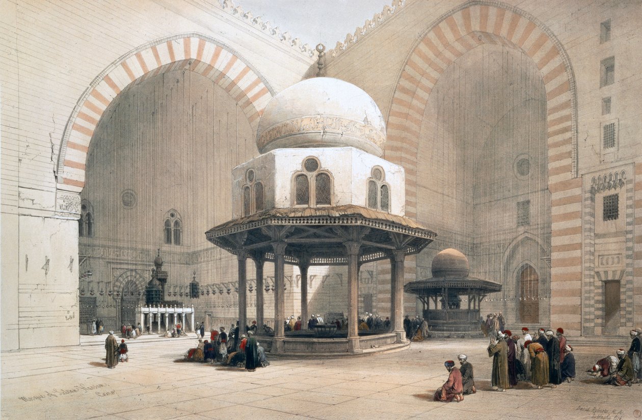 Interior da Mesquita do Sultão al-Ghuri, Cairo, Egito, século XIX de David Roberts