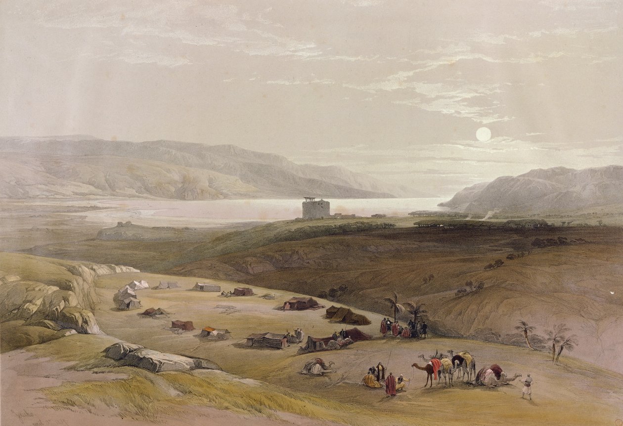 Jericó, 3 de abril de 1839, do Volume II da "Terra Santa", gravado por Louis Haghe (1806-1885), publicado em Londres, 1842 de David Roberts