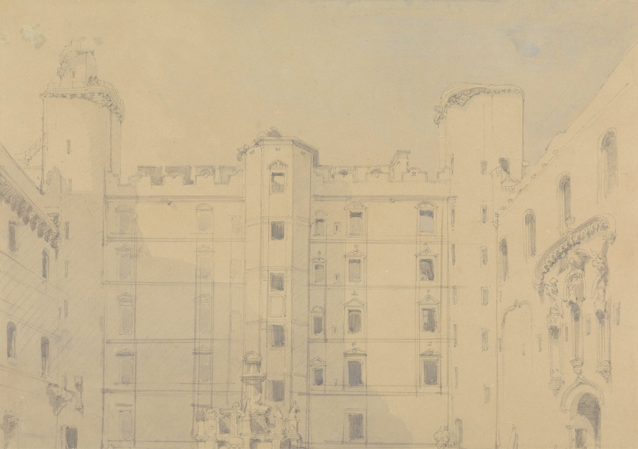 Pátio do Palácio de Linlithgow, West Lothian de David Roberts