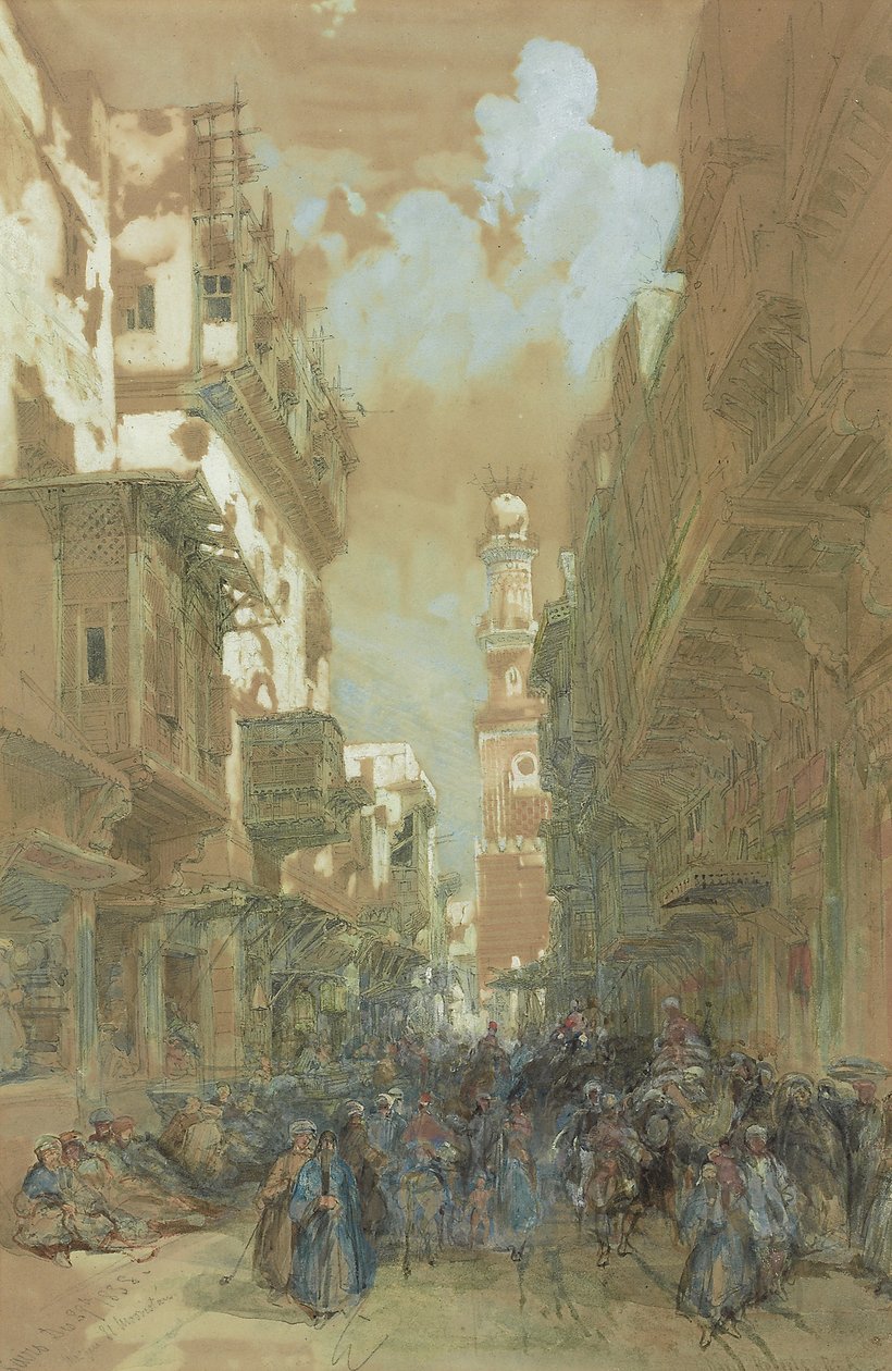 Mesquita El Mooristan, Cairo, Egito, 1838 de David Roberts