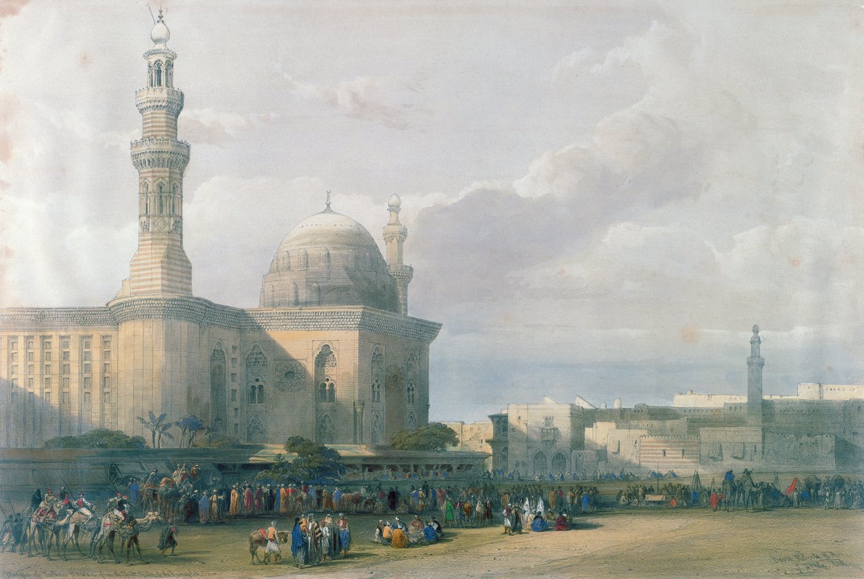 Mesquita do Sultão Hasan da Grande Praça de Rumeyleh, Cairo, do Egito e da Núbia, Vol. 3 de David Roberts