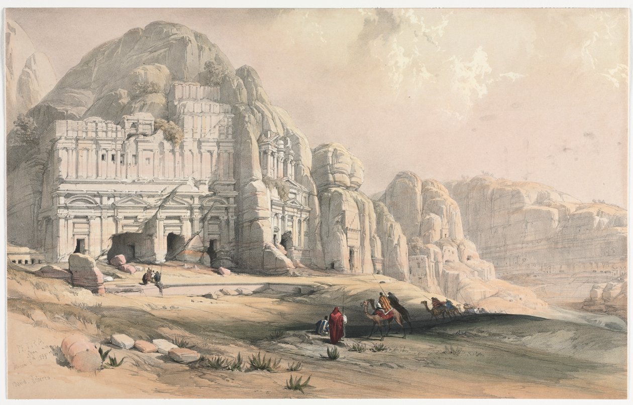 Petra, Extremidade Oriental do Vale, 1839. de David Roberts