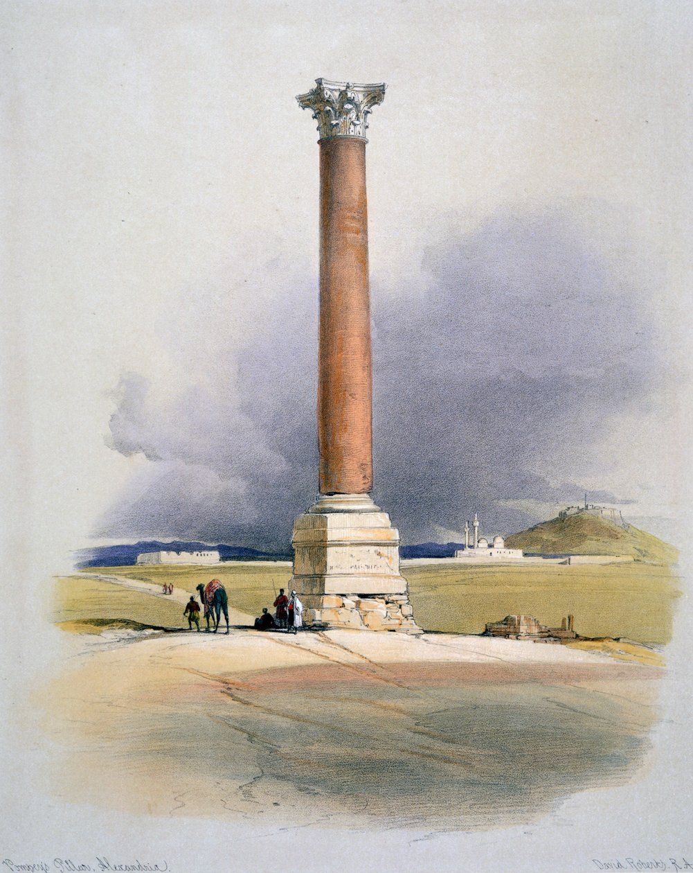 Pilar Pompeu, Alexandria, século XIX de David Roberts