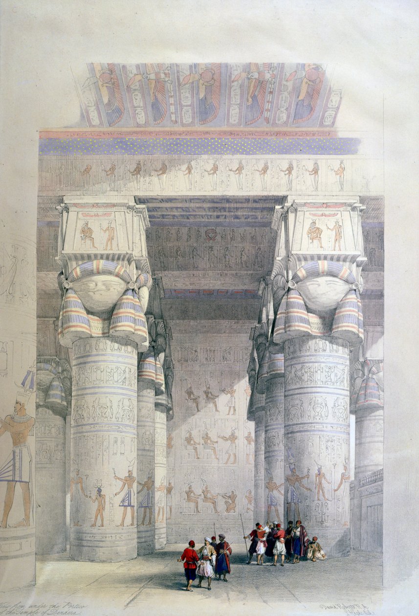 Pórtico do templo de Dendera, século XIX de David Roberts