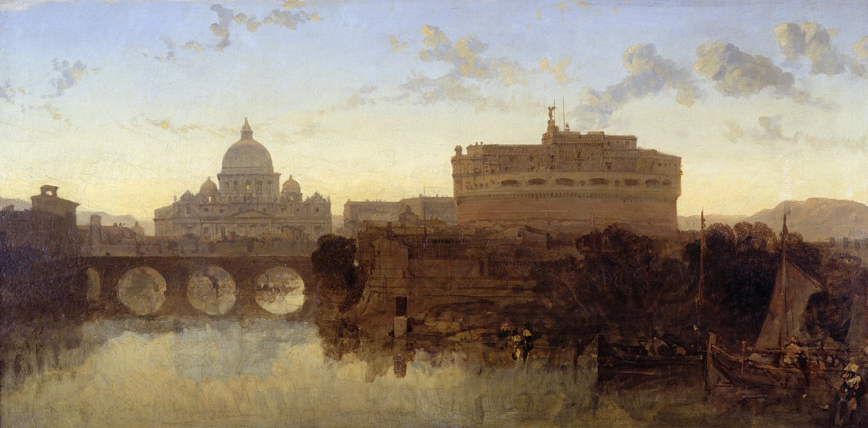 Roma, São Pedro e o Castelo Santo Ângelo (óleo sobre tela) de David Roberts