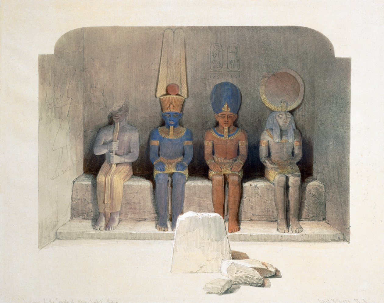Santuário do Templo de Abu Simbel, Egito, século XIX de David Roberts