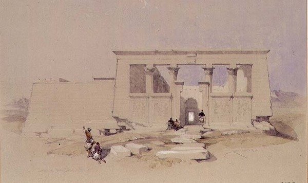 Templo em Wady Dabod, Nubia 1849 de David Roberts