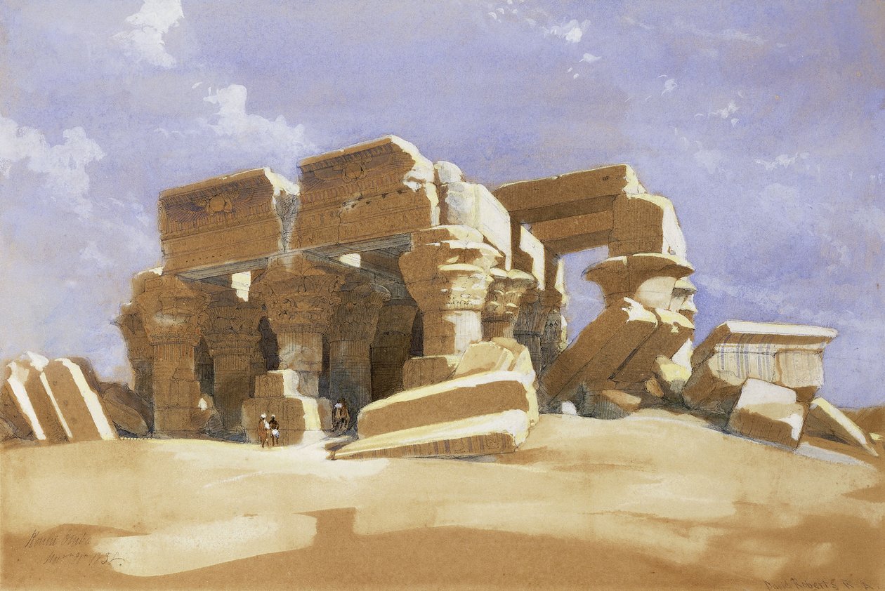 Templo de Kom Ombo, Alto Egito, 1838 de David Roberts