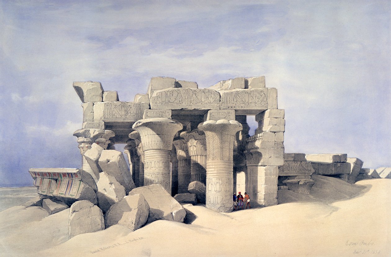 Templo de Sobek e Haroeris em Kom Ombo, século XIX de David Roberts