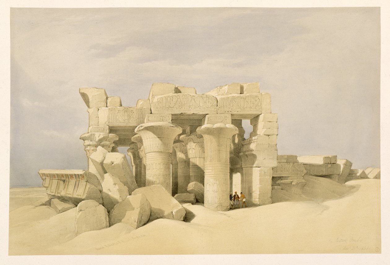 Templo de Sobek e Haroeris em Kom Ombo, de &39;Egypt and Nubia&39;, Vol.2 de David Roberts