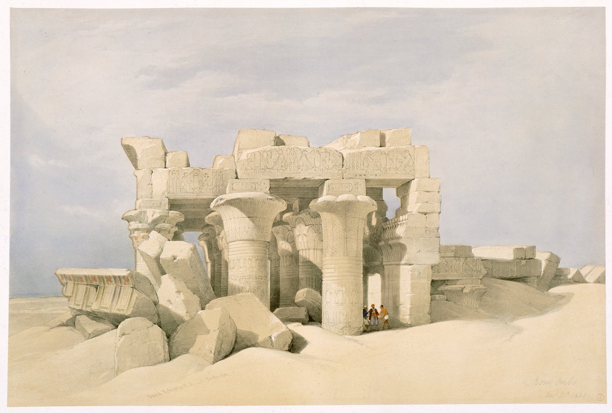 Templo de Sobek e Horuss em Kom Ombo, Egito, século XIX de David Roberts