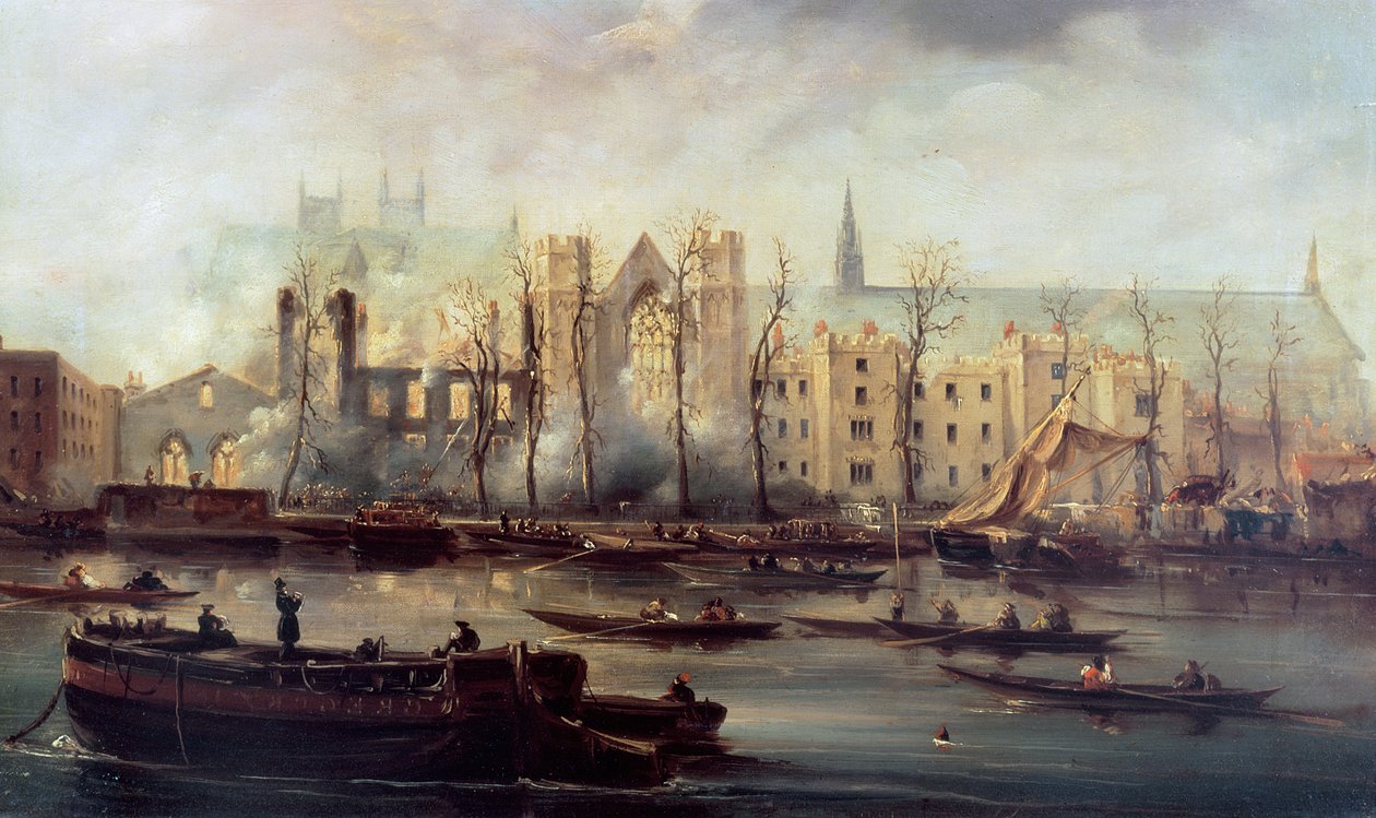A Queima das Casas do Parlamento, 16 de outubro de 1834 de David Roberts