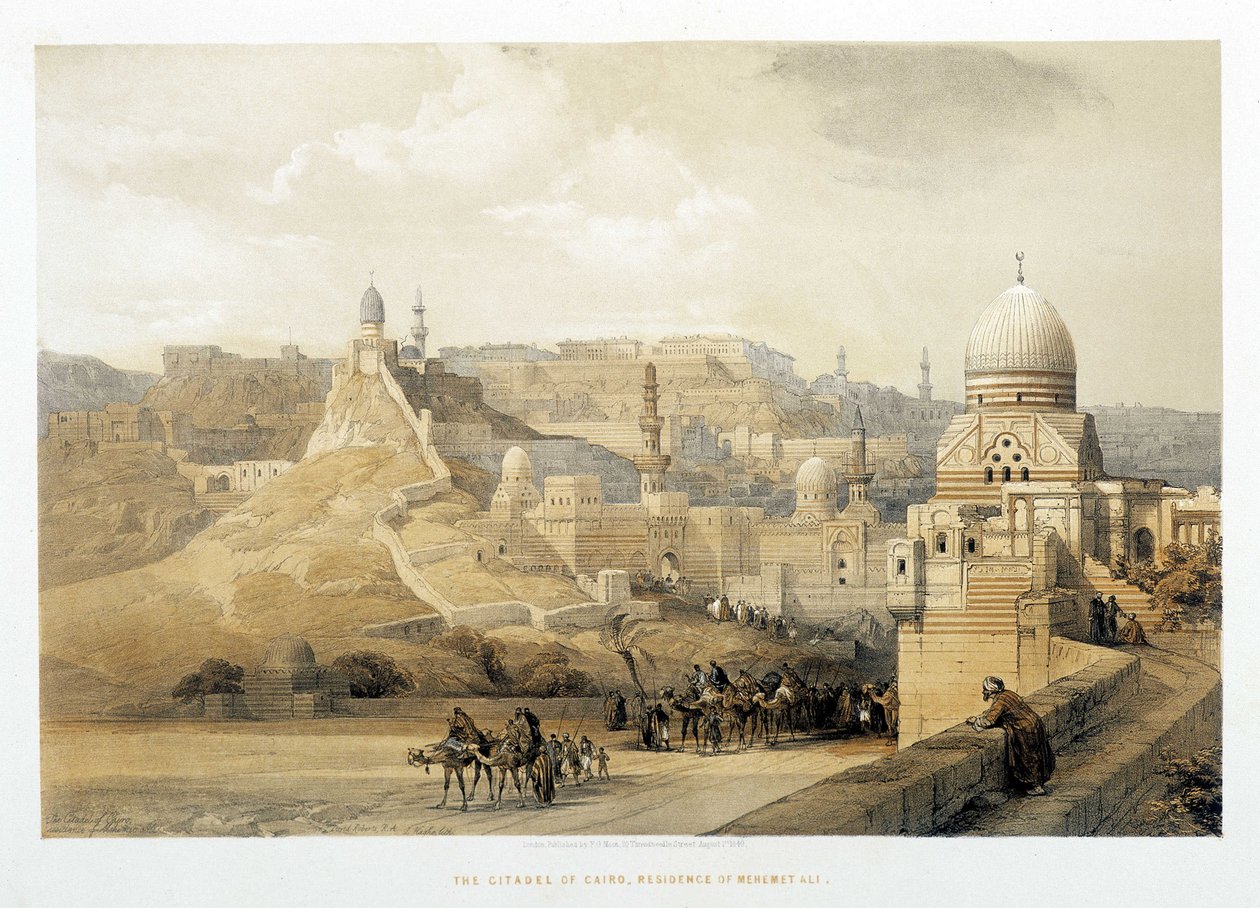 A Cidadela do Cairo, Palácio do Mehemet Ali em "The Holy Land", Londres 1849. de David Roberts