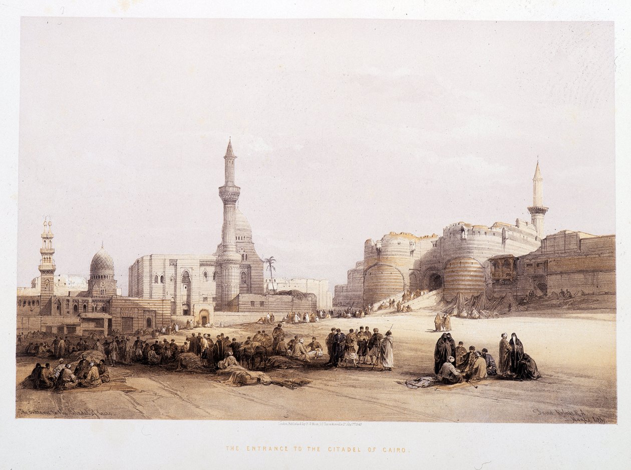A Entrada da Cidadela do Cairo (Cairo) - em "The Holy Land" de David Roberts, Londres 1849 de David Roberts